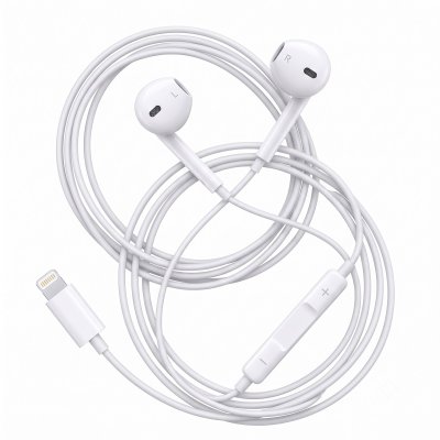 AVIZAR  &Eacute;couteurs Filaires Lightning pour iPhone 14 avec Micro int&eacute;gr&eacute; Blanc