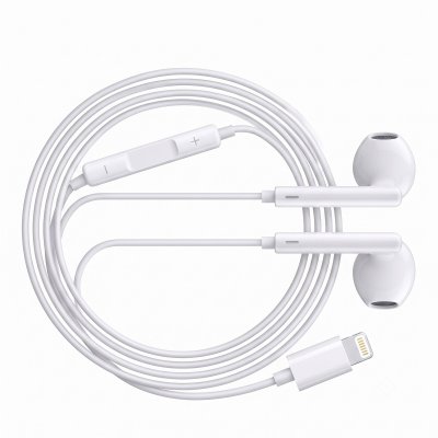 AVIZAR  &Eacute;couteurs Filaires pour iPhone 12 Pro Max Lightning avec Micro int&eacute;gr&eacute; Blanc