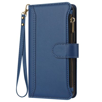 AVIZAR  &Eacute;tui Portefeuille Oppo A5 Pro Dragonne amovible Fermeture magn&eacute;tique Bleu