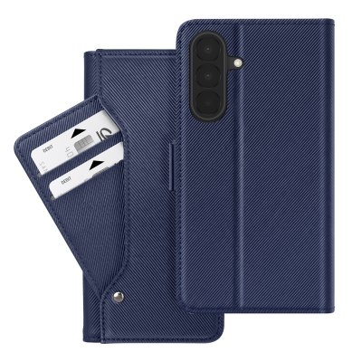 AVIZAR  &Eacute;tui Portefeuille pour Galaxy A27 avec Miroir et Porte-cartes Amovible Bleu nuit