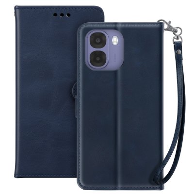 AVIZAR  &Eacute;tui Portefeuille pour Oppo A6x avec Dragonne et Fonction Support Vid&eacute;o Bleu nuit