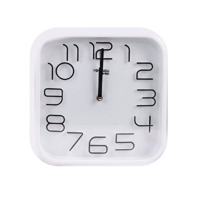 Avizar Horloge Murale Carr&eacute;e avec M&eacute;canisme Silencieux 33x33cm Blanc