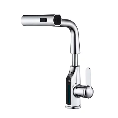 AVIZAR  Robinet de Lavabo Extensible Argent