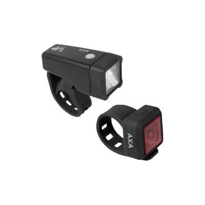 AXA  - Set Lumi&egrave;re Eclairage V&eacute;lo Niteline T1 Led &Agrave; Pile Noir