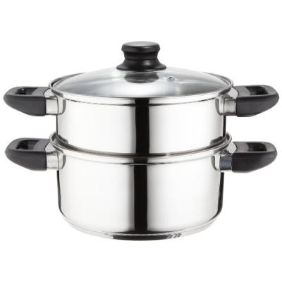 AXENTIA  220690 Cuiseur Vapeur &agrave; 2 Niveaux M&eacute;tal Argent 20 cm, 6 L