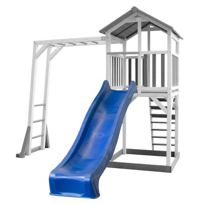 AXI  Beach Tower et structure de jeu, gris/blanc - avec toboggan bleu