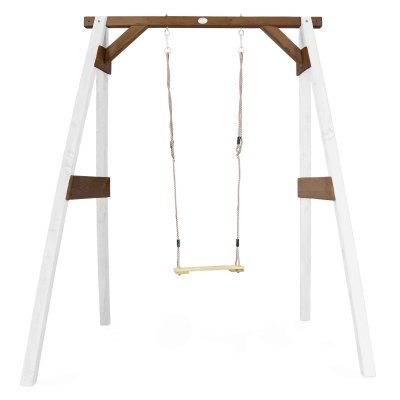 AXI  Portique simple en bois 1 balan&ccedil;oire Blanc Marron 160x181x207cm