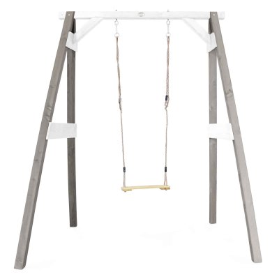 AXI  Portique simple en bois 1 balan&ccedil;oire Gris Blanc 160x181x207cm