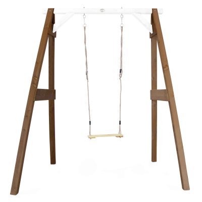 AXI  Portique simple en bois 1 balan&ccedil;oire Marron Blanc 160x181x207cm