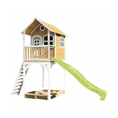 AXI HOUSE Axi Romy Maisonnette, marron/blanc - Toboggan Vert citron