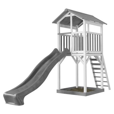 AXI  Structure de jeu Beach Tower Blanc Gris avec toboggan Gris