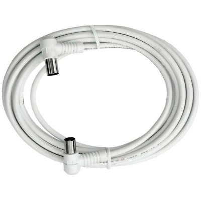 AXING  BAK 373-00 Câble de raccordement IEC coaxial mâle à IEC femelle 3.75 m blanc