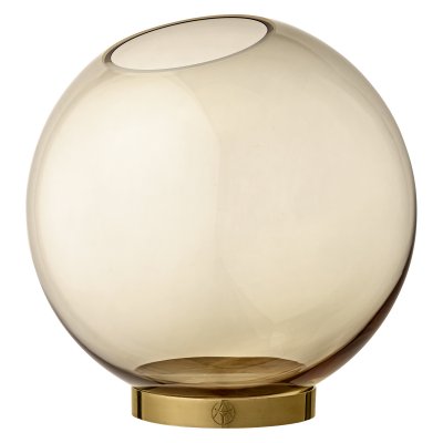 AYTM  - Globe Vase grand mod&egrave;le, &Oslash; 21 x H 21 cm, ambre / or