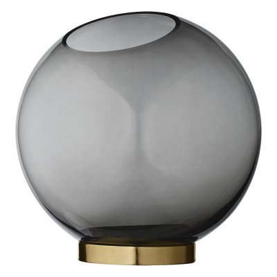 AYTM  - Globe Vase grand mod&egrave;le, &Oslash; 21 x H 21 cm, noir / or