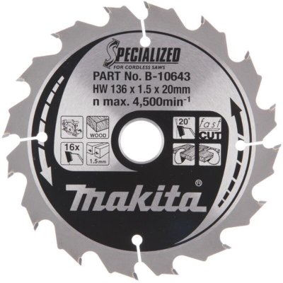 MAKITA B-10643 - 136x20mm di que de cie circulaire &agrave; bateria b 501 - 