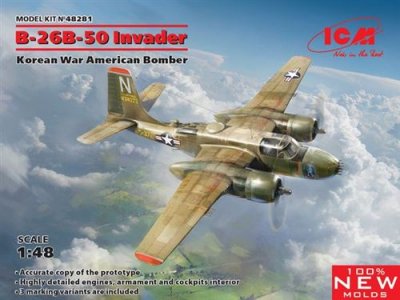 ICM B-26b-50 Invader, Korean War American Bomber- 1:48e - 