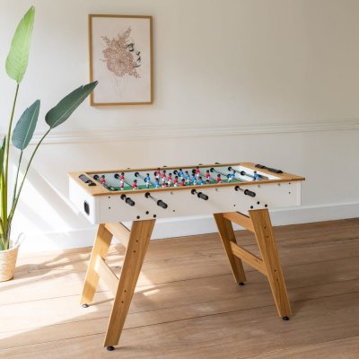 HAPPY GARDEN Baby-foot 120cm blanc et bois 
