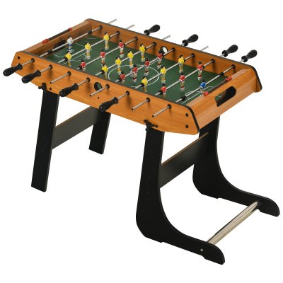 HOMCOM Baby-foot table pliable mdf imitation bois noir