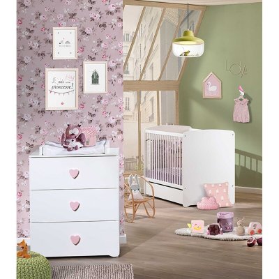 BABY PRICE  Chambre B&eacute;b&eacute; Duo Lit 120 x 60 cm + Commode &agrave; Langer