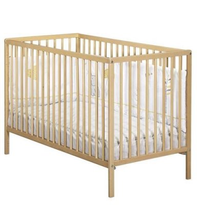 BABY PRICE  - lit 120x60 tout barreaux vernis naturel first 