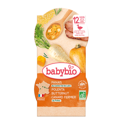 BABYBIO  Bols Panais, Courge Butternut, Canard, Polenta 2x200g
