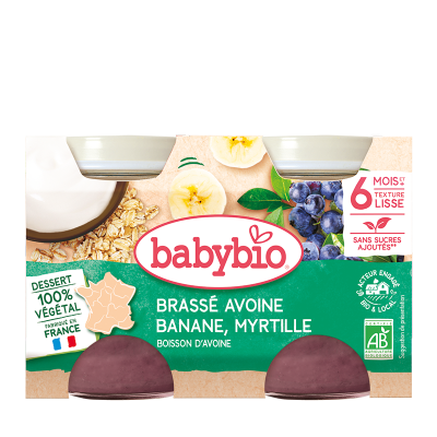 BABYBIO  Brass&eacute;avoine banane et myrtille bio +6mois 2x130g