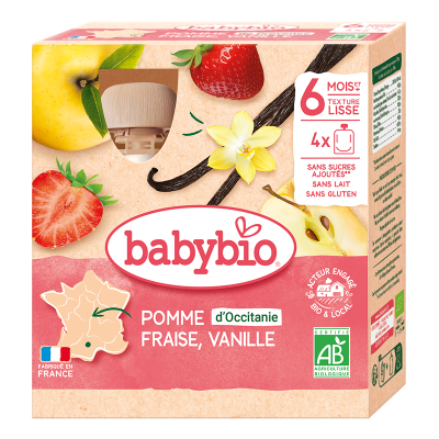 BABYBIO  gourde pomme fraise vanille