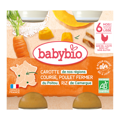 BABYBIO  Menu Leg/Poulet/Riz 2X200g