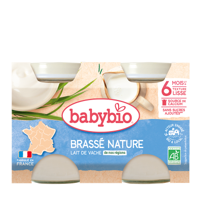 BABYBIO  - Petit Pot B&eacute;b&eacute; Brass&eacute; Nature - Bio - 2x130g - D&egrave;s 6 mois