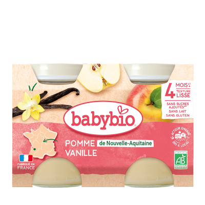 Babybio Petits Pots Pomme Verveine d&egrave;s 4 mois 2x130g