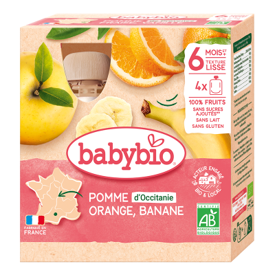 BABYBIO  Pomme Orange Orange Banane Bio 4x90 g