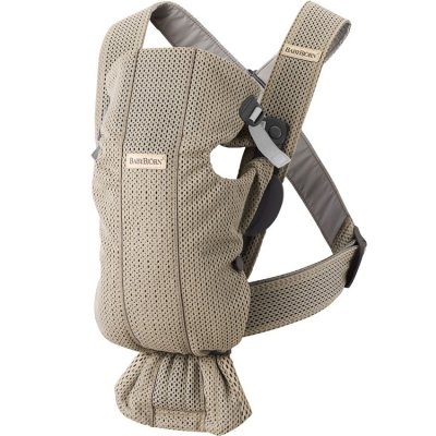 BABYBJORN BabyBj&ouml;rn Porte-b&eacute;b&eacute; Mini, Mesh 3D, Gris-beige