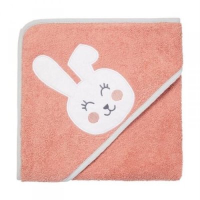 BABYCALIN  Cape de bain Lapin brod&eacute; - 80 x 80 cm