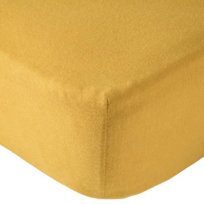 BABYCALIN  - Drap housse 60x120x15cm Moutarde certifi&eacute; OEKO-TEX
