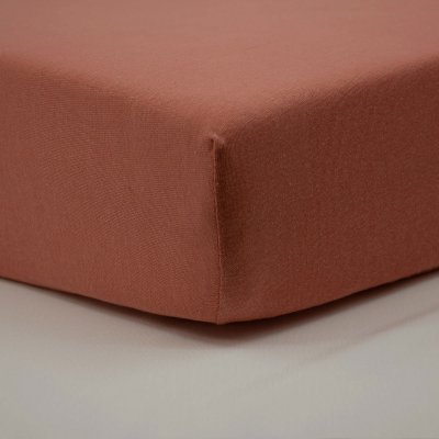 BABYCALIN  - Drap housse 70x140x17cm Terracotta certifi&eacute; OEKO-TEX