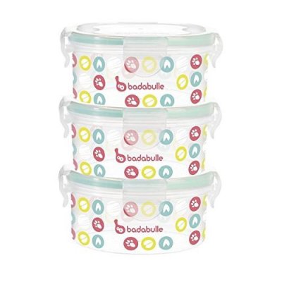 BADABULLE Babymoov Kit de conteneurs alimentaires 3 pi&egrave;ces 330 ml