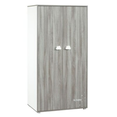 BABY PRICE BABYPRICE  Armoire Chambre B&eacute;b&eacute; Smile Ch&ecirc;ne Silex 2 Portes