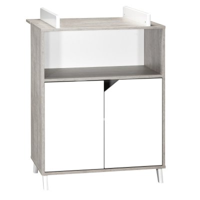 BABY PRICE BABYPRICE COMMODE 2 PORTES ET 1 NICHE SCANDI GRIS