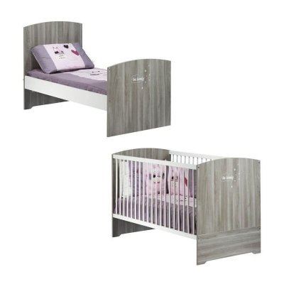 LES TENDANCES Babyprice lit b&eacute;b&eacute; &eacute;volutif little big bed smile chene silex 