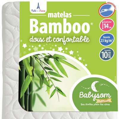 BABYSOM  - matelas bambou 60 x 120 - d&eacute;houssable