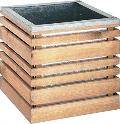 CERLAND Bac &agrave; fleurs en bois carr&eacute; LIGN Z 50