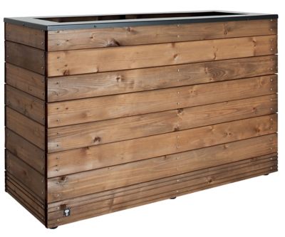 JARDIPOLYS Bac &agrave; fleurs rectangle 1m&sup2;0 en bois autoclave marron 120L 45x76cm