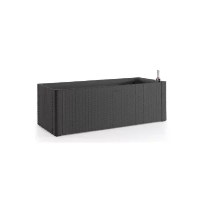 STEFANPLAST Bac a fleurs rectangulaire Natural Delux - 100x43xH33cm - 90 + 6,5L dans la r&eacute;serve - Anthracite