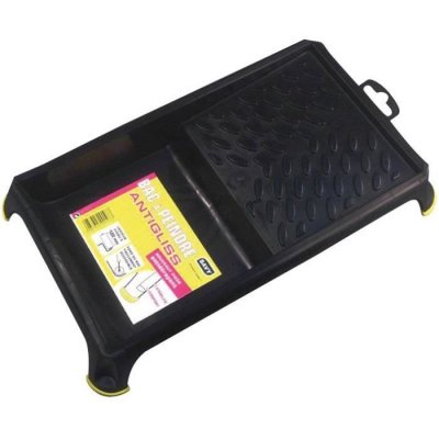 SAVY Bac &agrave; peinture antiglisse plat pour rouleau 120 mm - noir