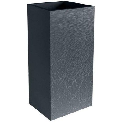 EDA Bac carr&eacute; haut Graphit plastique L39,5 H80 cm 31L gris anthracite