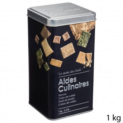 PARIS PRIX Bac de cuisine pour bouillon cube en fer Noir 1kg 8,8x8,8x h7 cm