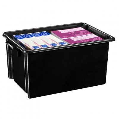 CEP Bac de rangement superposable avec poign&eacute;e - 48,5 litres - noir