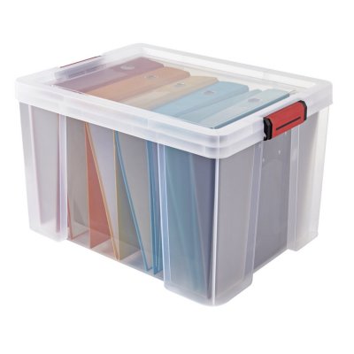 SUNDIS Bac plastique renforc&eacute; Clip'N Store - 45 Litres - Transparent