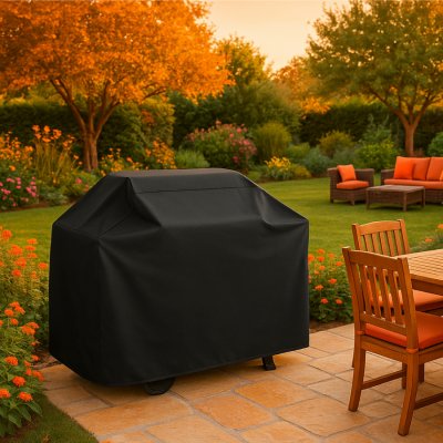LINXOR B&acirc;che de protection barbecue imperm&eacute;able, anti UV - 147 x 61 x 122 cm - Noir