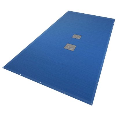 VOUNOT Bache piscine rectangulaire double couche en Polyethylene 160 gr/m2 avec filet ecoulement 4x9m Bleue